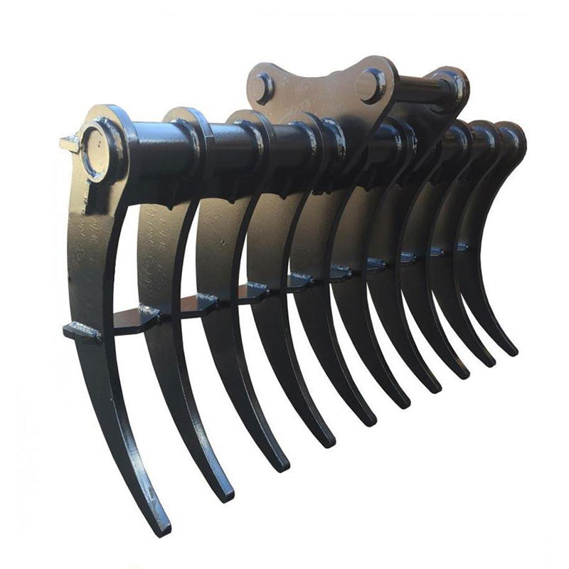 Excavator Brush Leaf Grabber Rake