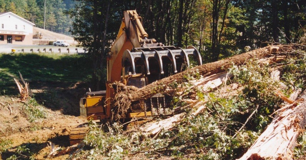 Excavator brush rake