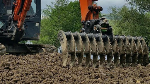 mini excavator landscape rake