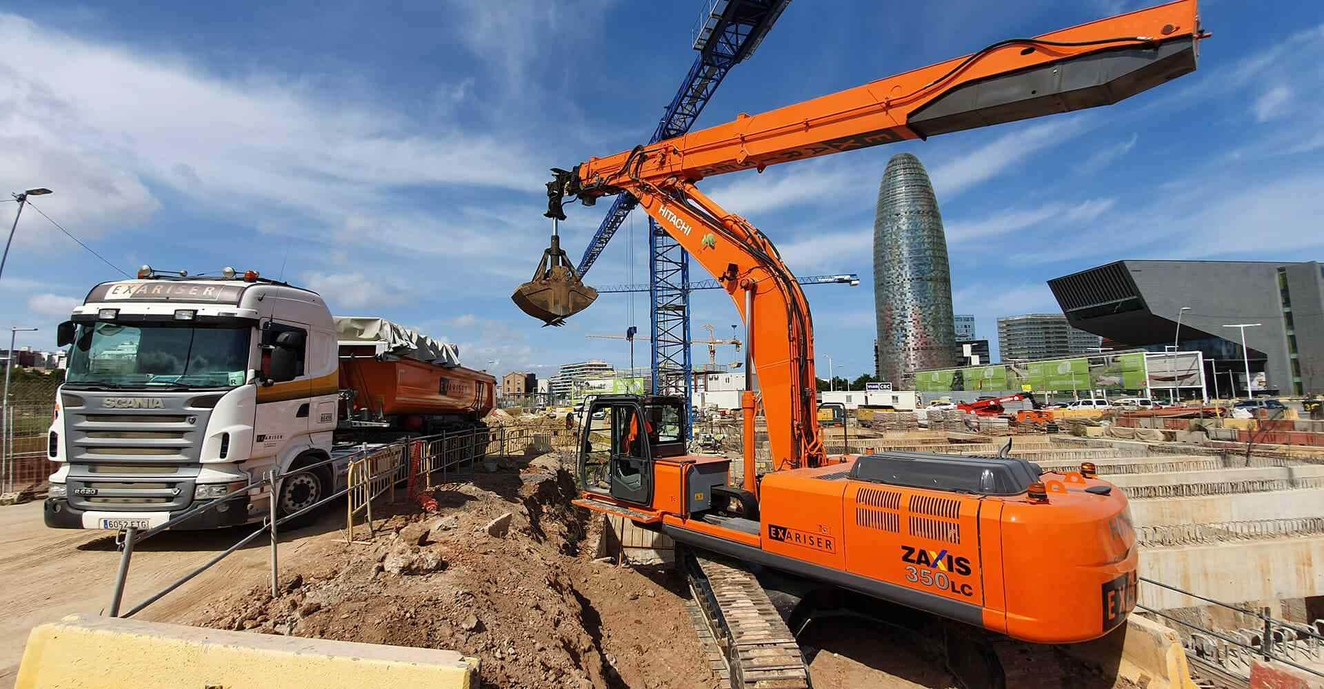 dipper arm on a digger