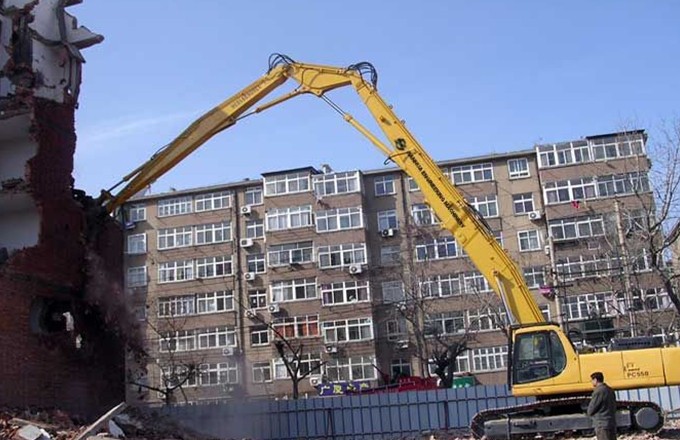 long reach demolition booms