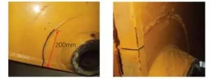 repair the excavator boom cracked weld