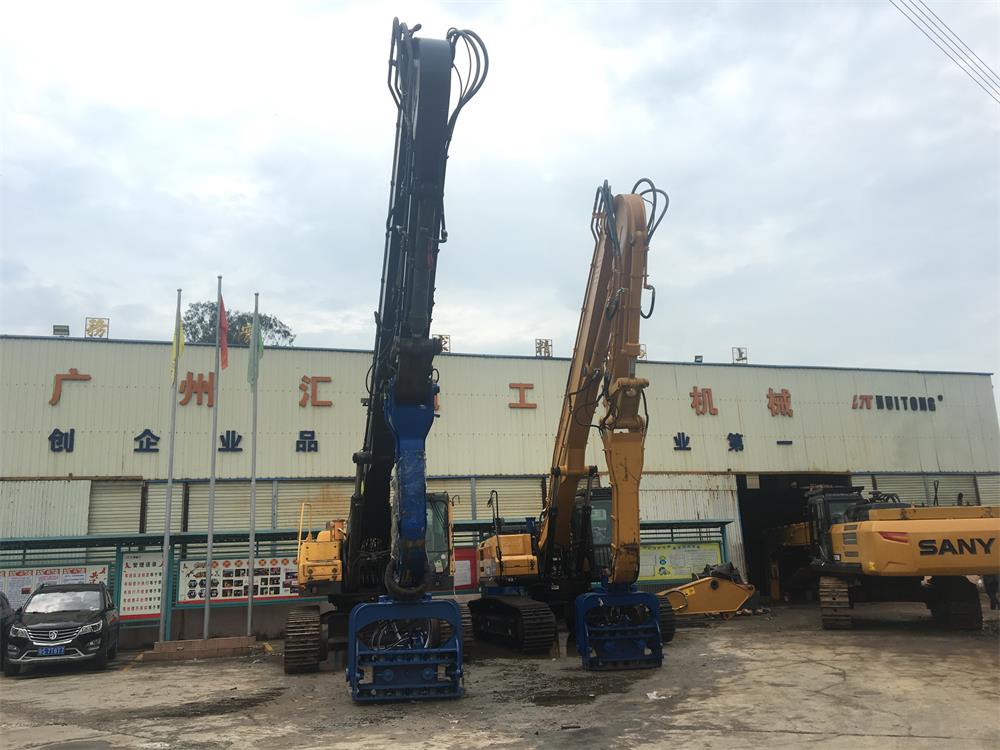 excavator pile driving arm