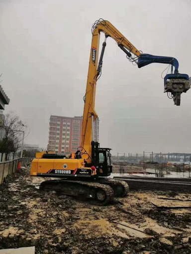 excavator pile driving