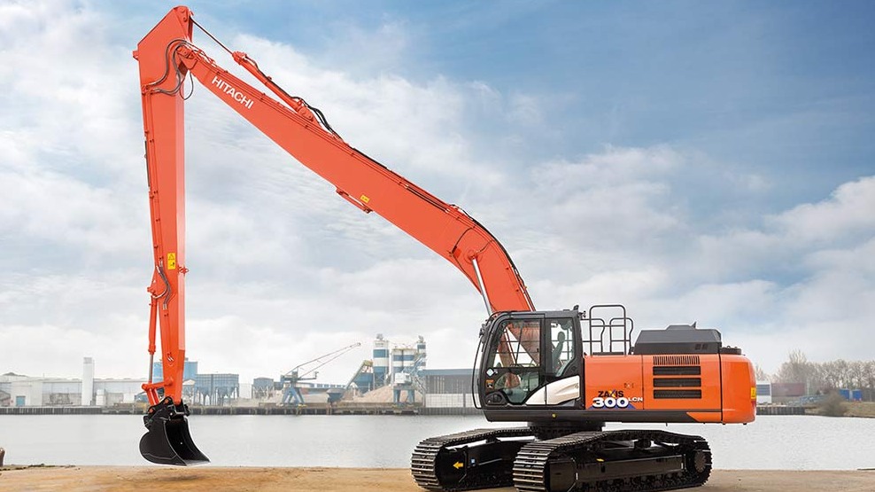 Excavator long boom helps ensure water safety