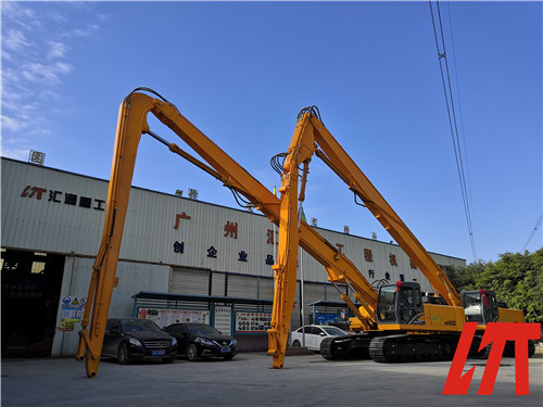 excavator pile driving arm