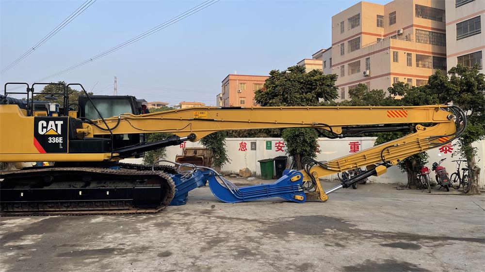 excavator sheet pile driving long boom