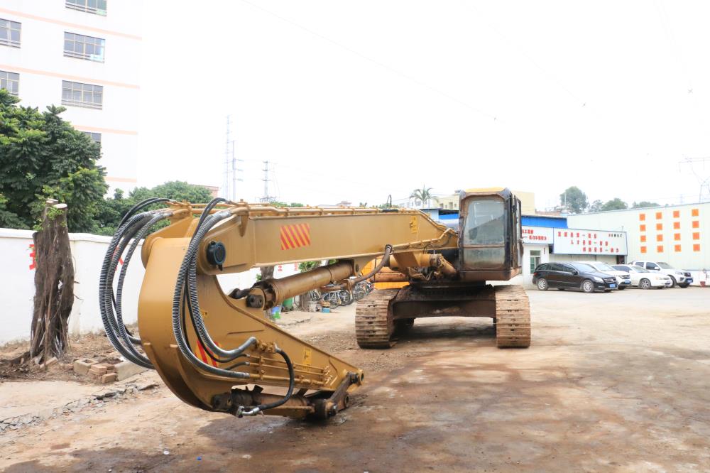 excavator sheet pile driving long boom