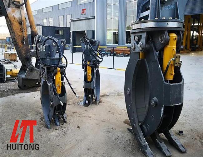 excavator wood grapple