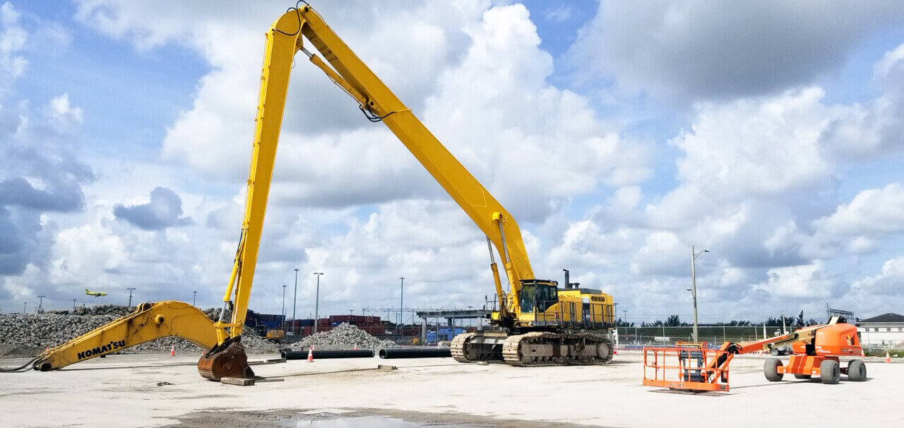 excavator long boom